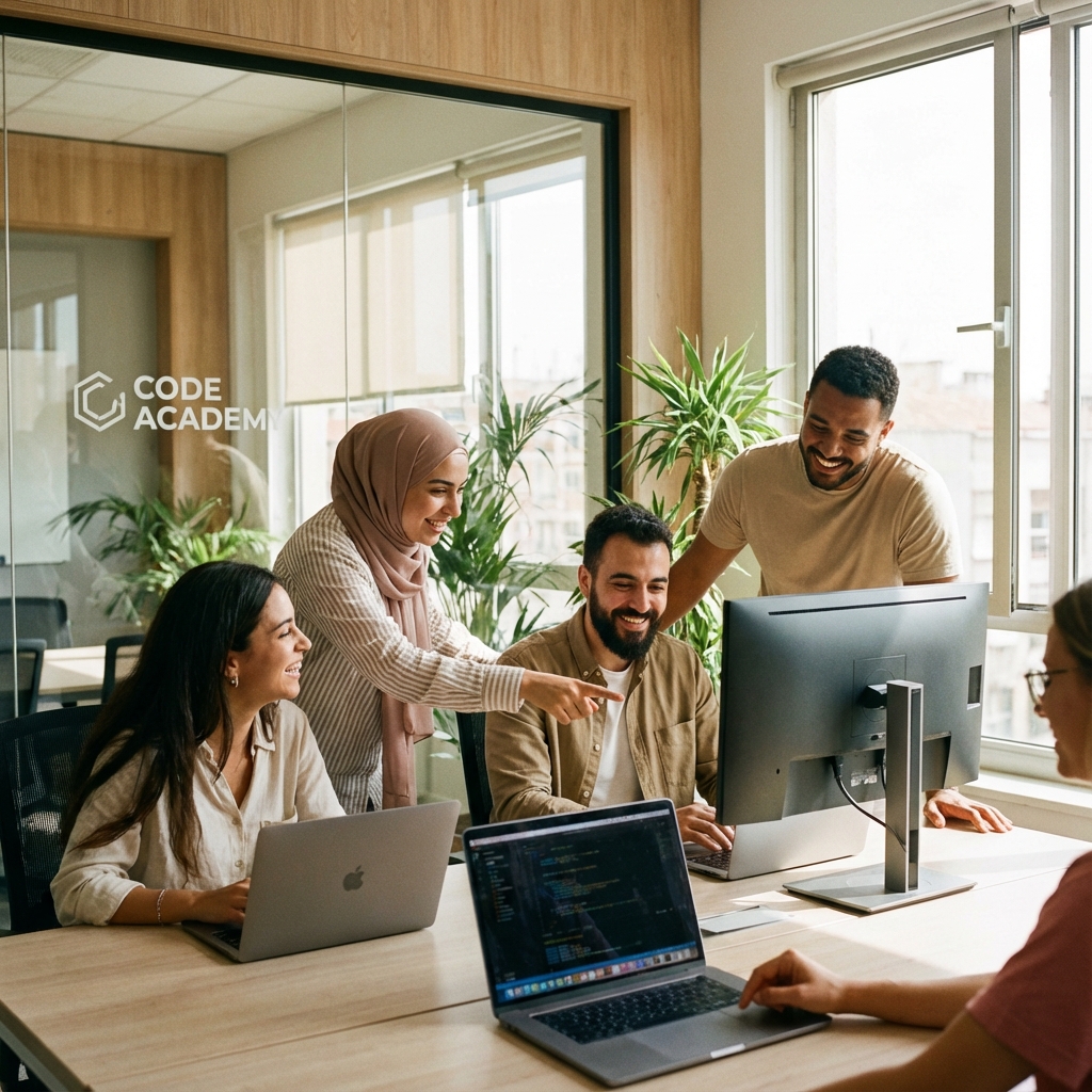 Team working together at Abhi's Craftsoft